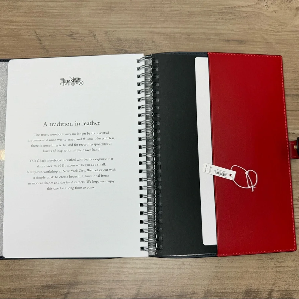 NWT Coach Notebook In Signature Canvas blue/bold red CBL05